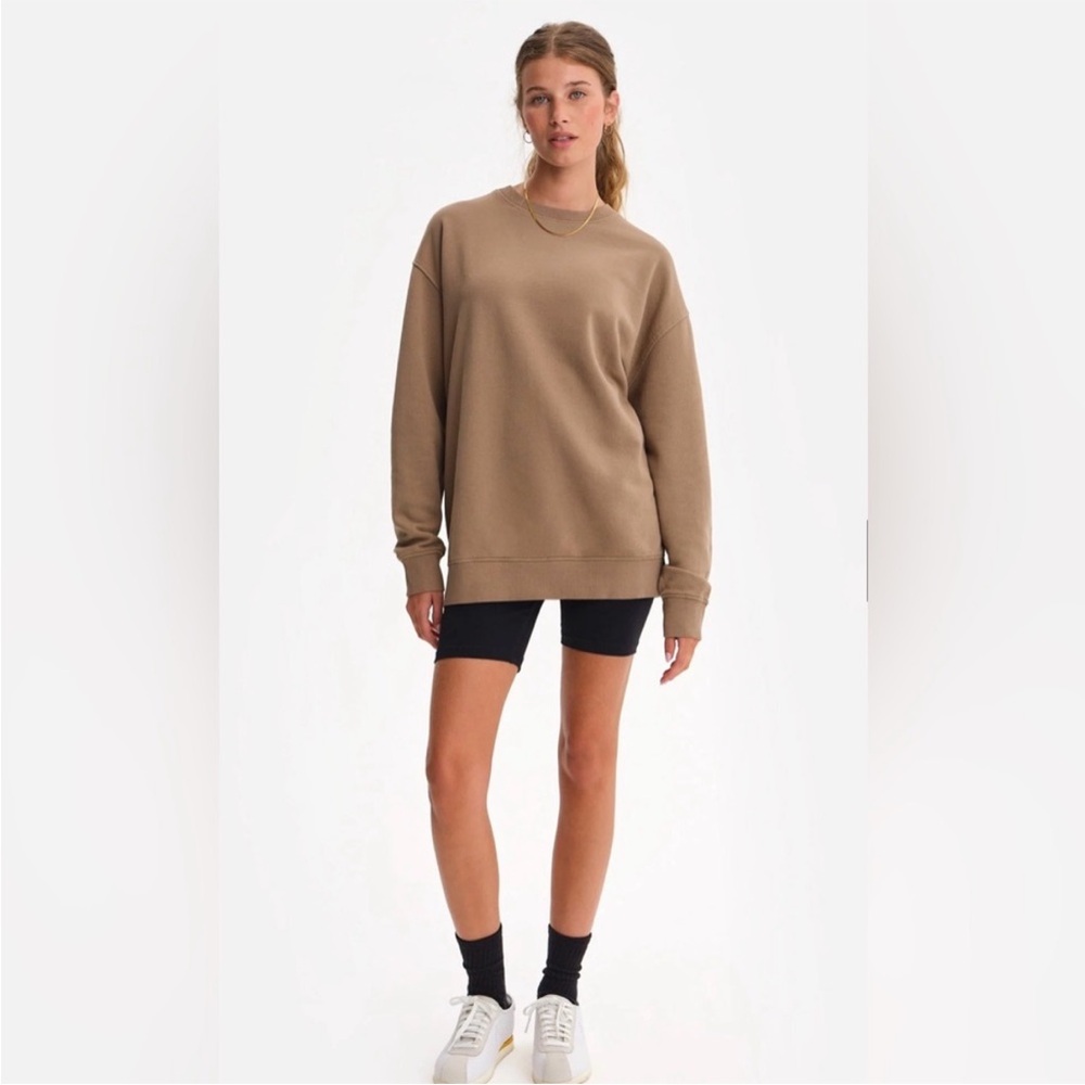 MATE the Label Relaxed Taupe Crewneck Sweatshirt - Picture 2 of 3